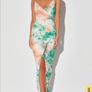 Lulus Lover’s Paradise Metallic Teal Green Multi